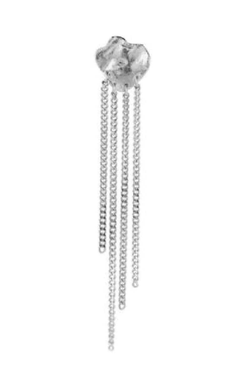 Stine A - Shell Reflections Earring With Chains Silver - Single - 1352-00-S