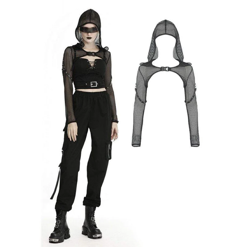 Gothic Fishnet Mesh Huvkappor för kvinnor