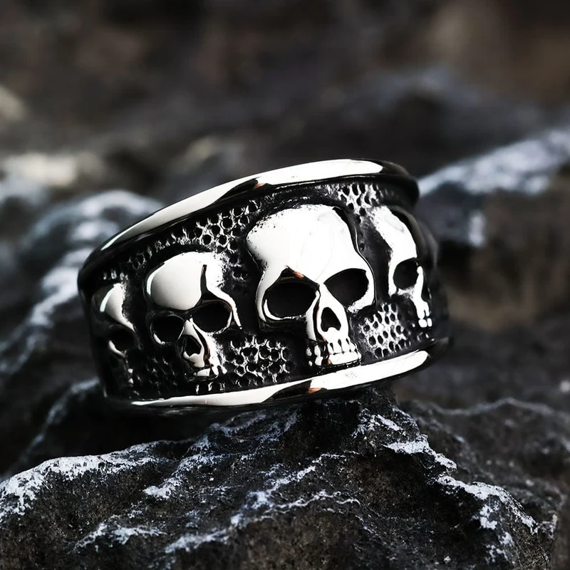 Punk Skull Ring för män