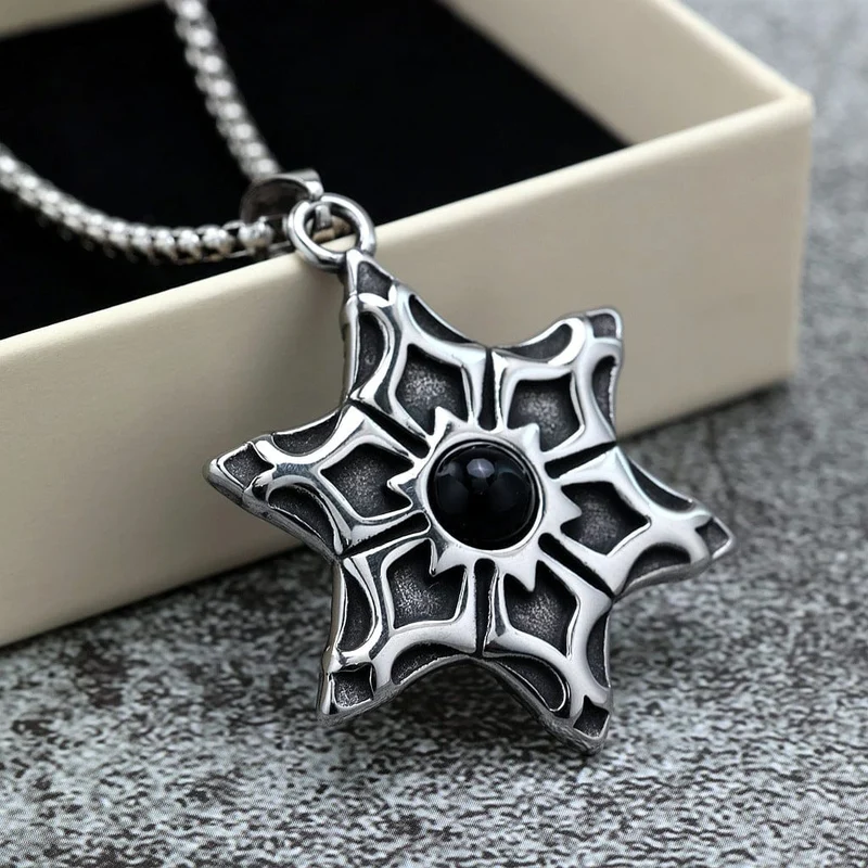 Punk Hexagram Halsband för Herrar