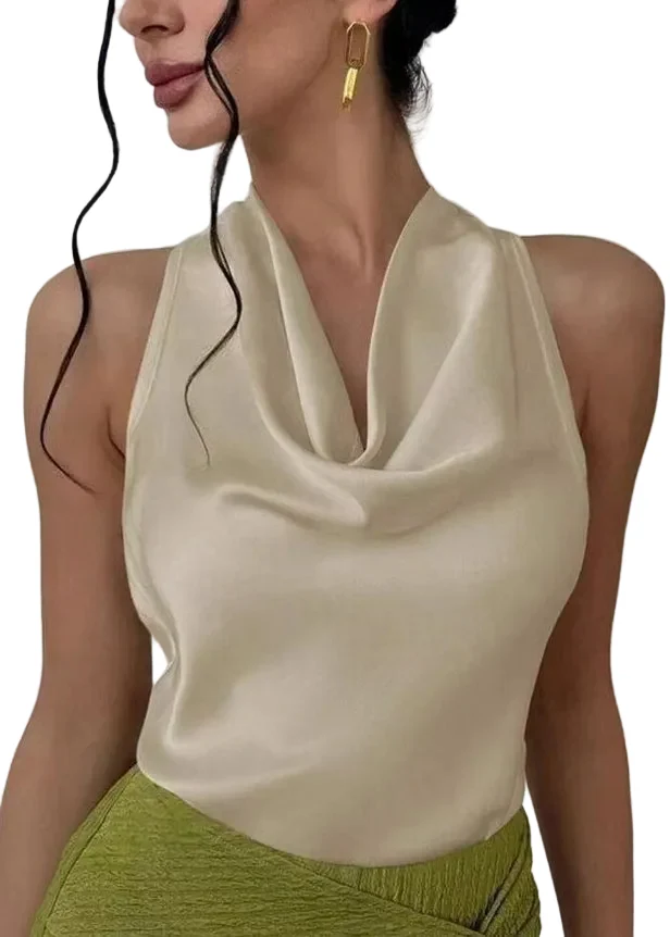 Kvinnors Turtleneck Top Ärmlös Loose Fit