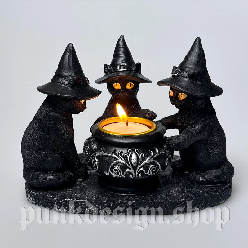 Home's Gothic Magic Cat Ljusstake Ornament