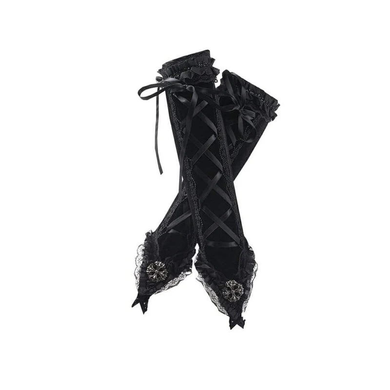 Vintage Goth spetshandskar för kvinnor