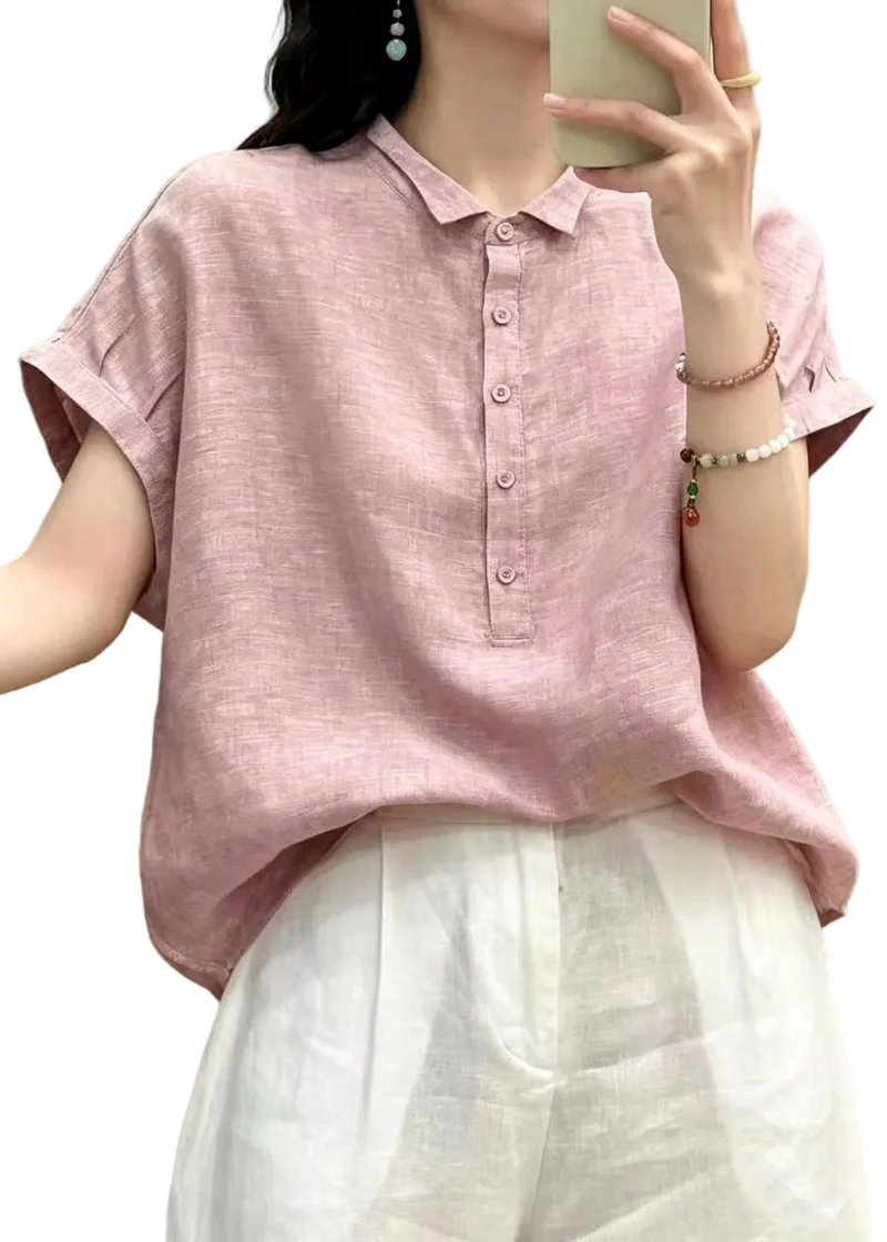 Kvinnors Oversized Blus med Peter Pan-krage
