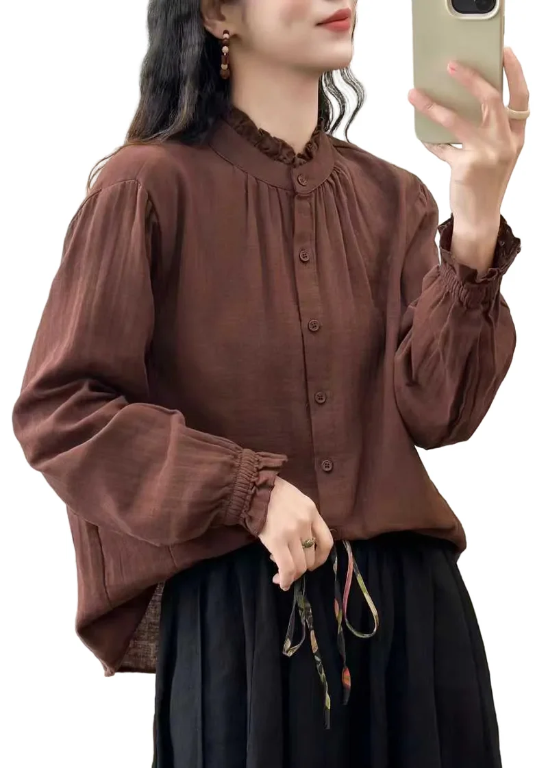 Dam Blus Oversized med Stativkrage för Vardags och Fest
