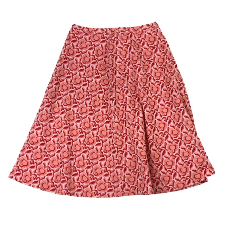 Vintage 60s 70s Peach Midi Circle Swing Skirt XS 8