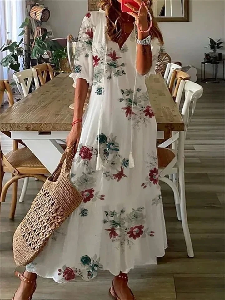 Maxiklänning Dam Långt Sommarstil Luftig Design