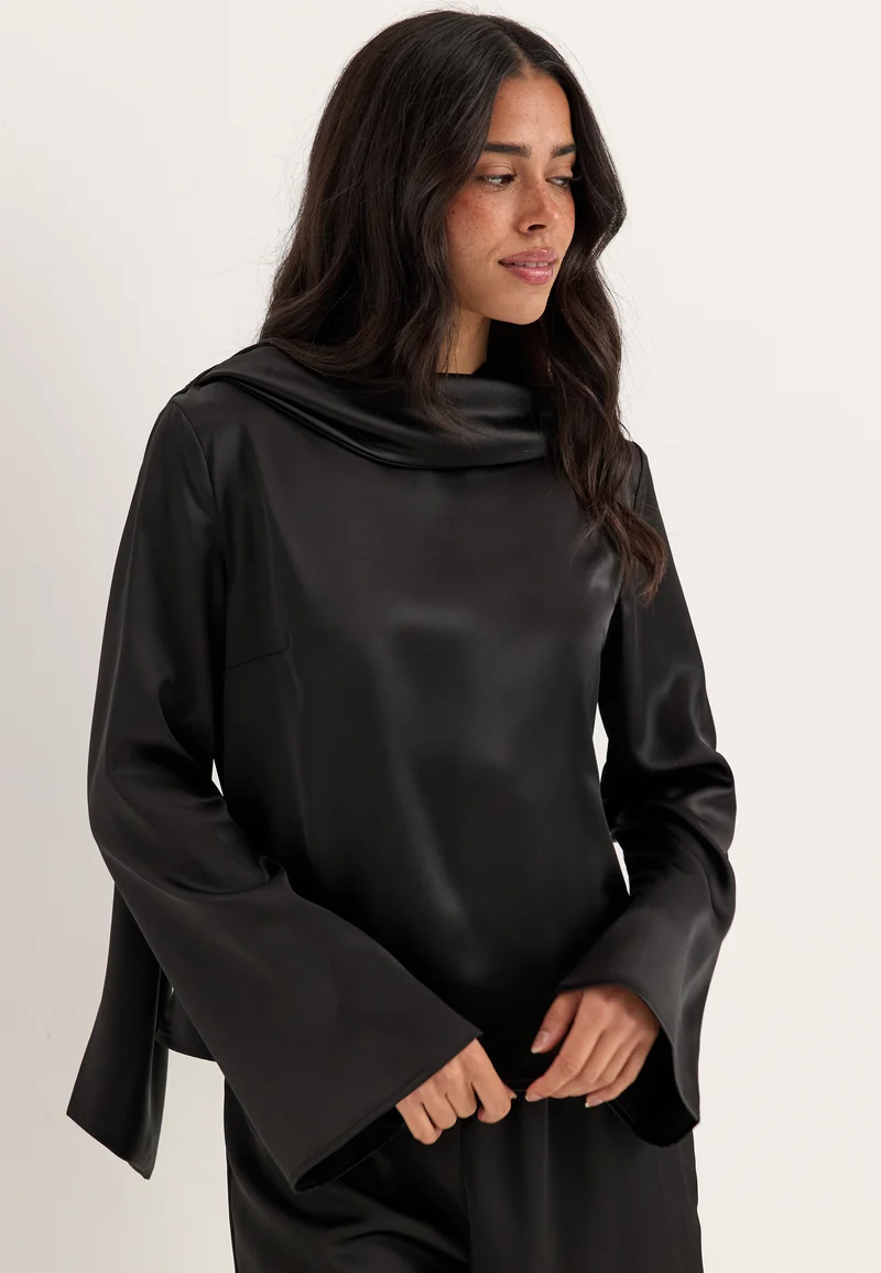 Satin Scarf Blouse