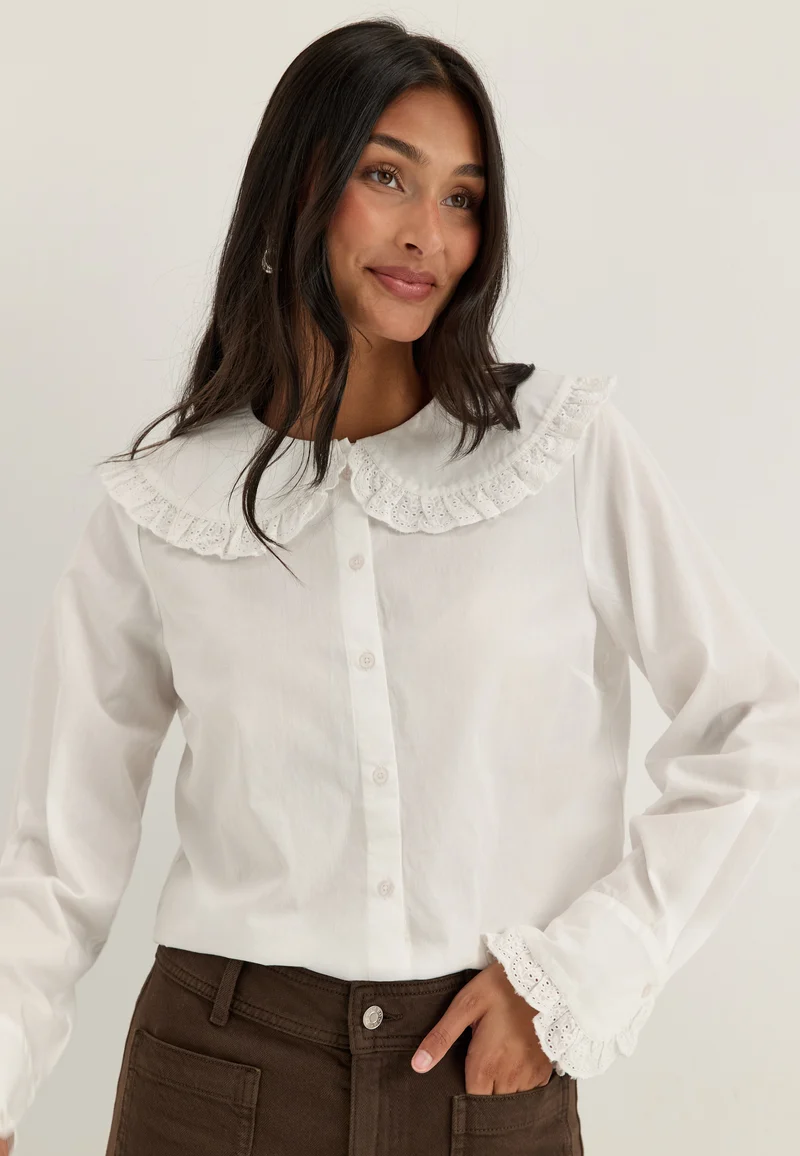 Cotton Lace Collar Blouse