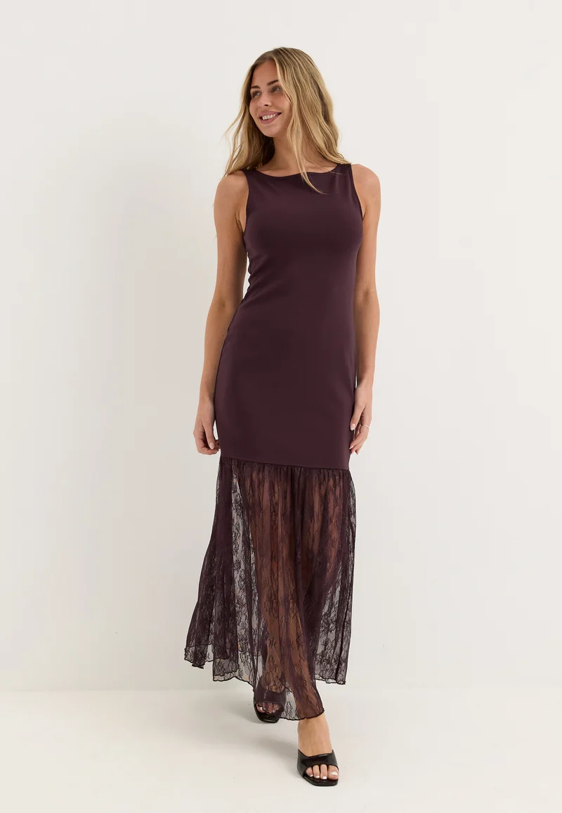Combined Lace Maxi Dress