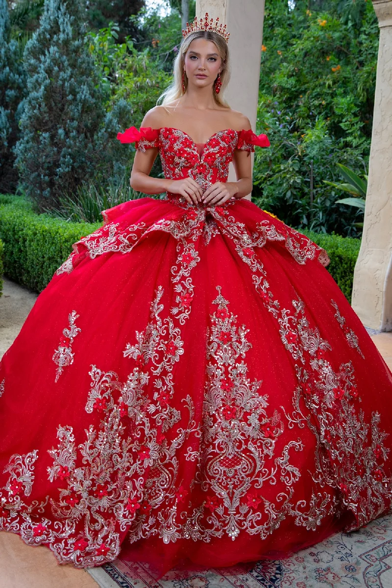 Broderi Glitter Sweetheart Quinceanera Klänning från GLS by Gloria - GL3528