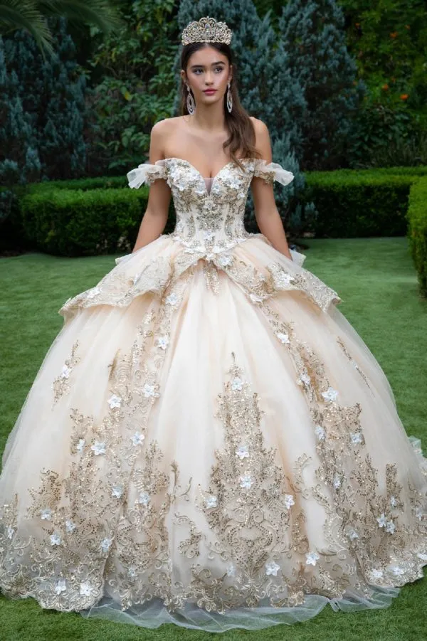 Broderi Glitter Sweetheart Quinceanera Klänning från GLS by Gloria - GL3528