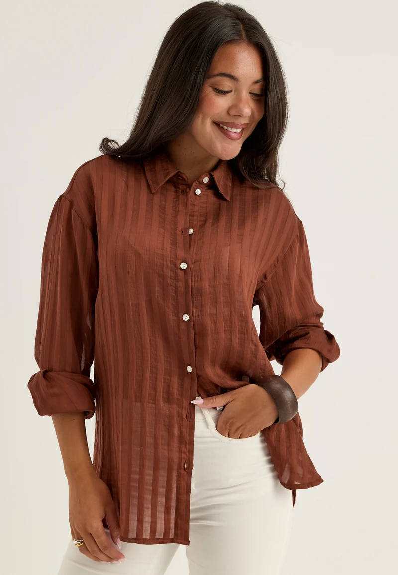 Slftoran Oversized Ls Striped Shirt