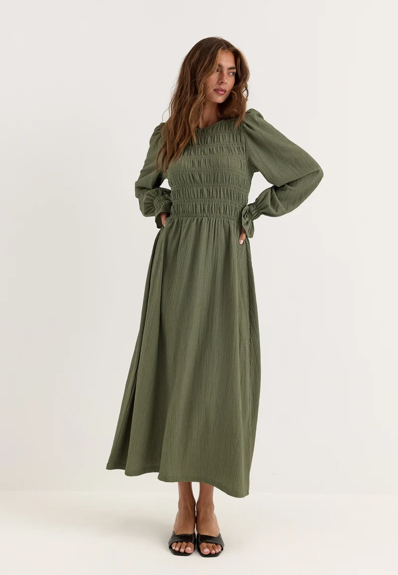 Long Sleeve Smock Dress