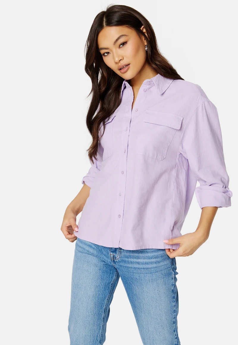 Caro L/S Oversized Linen Blend Shirt