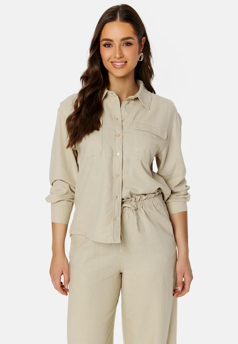 Caro L/S Oversized Linen Blend Shirt