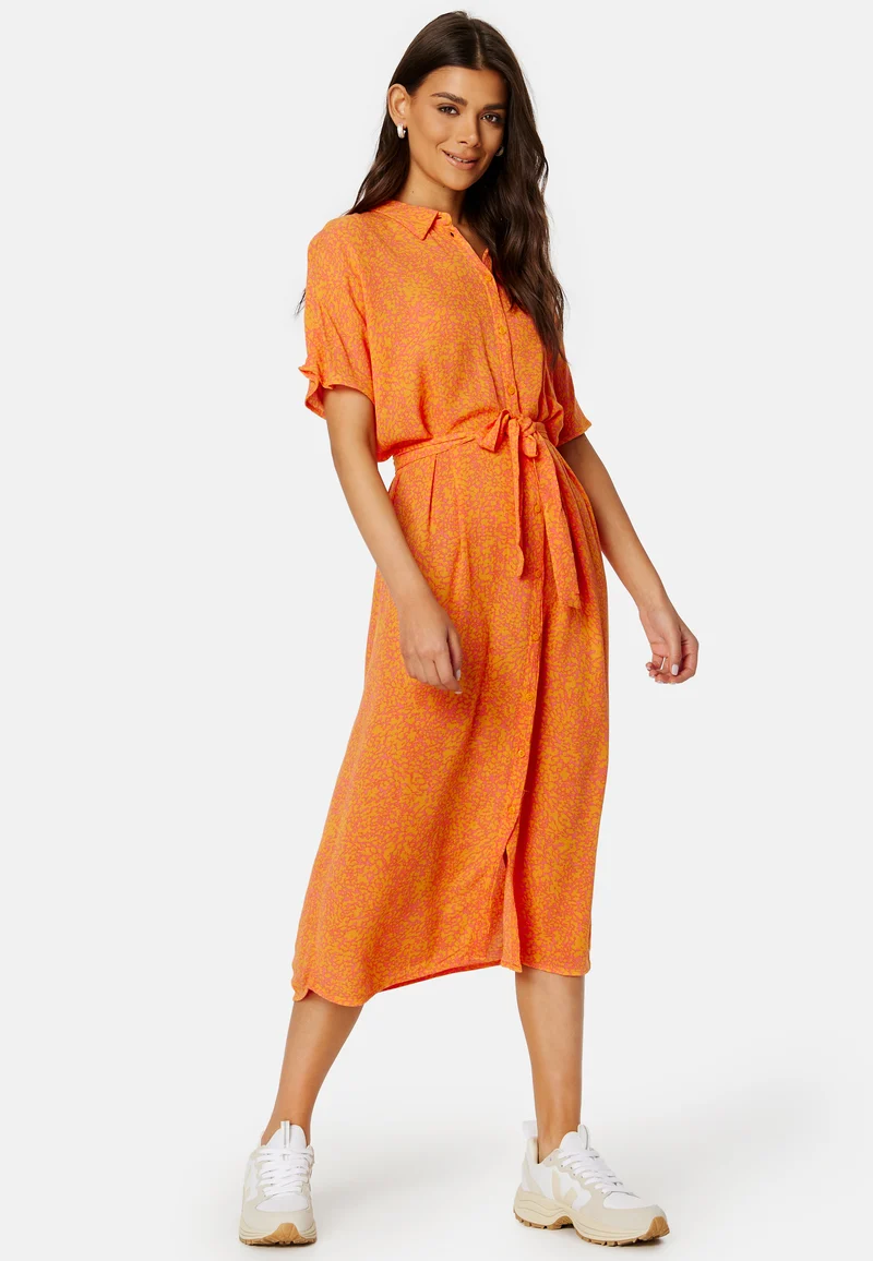 Menny SS Calf Shirt Dress