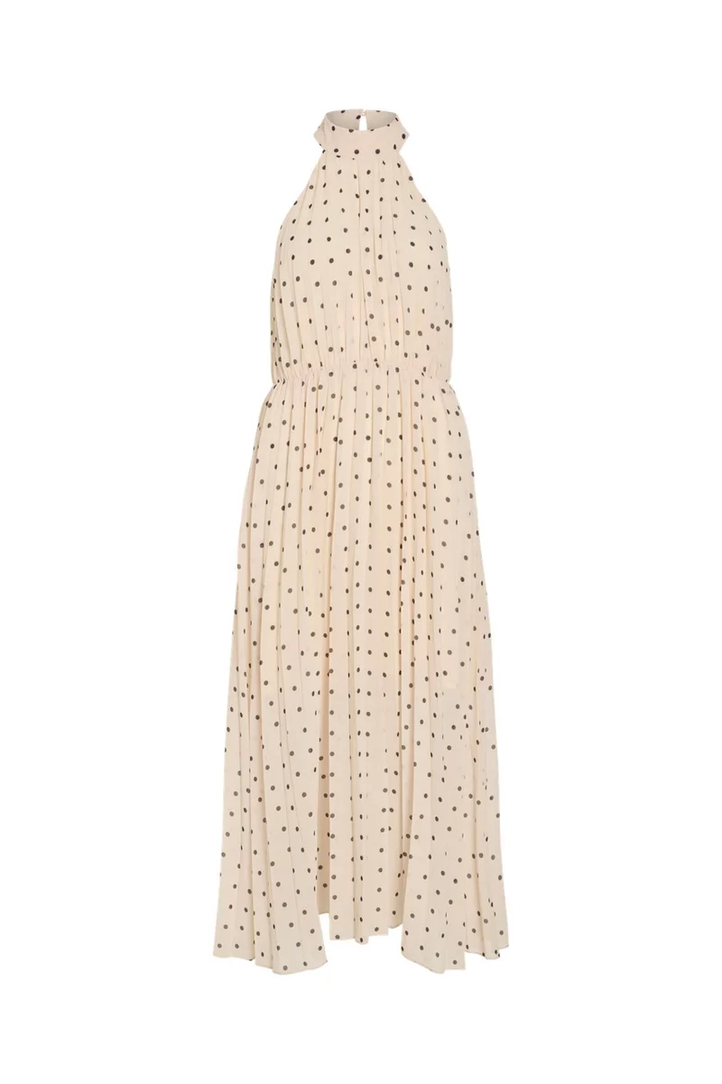 Vila - Vimicada Halterneck Midi Dress/Dc/Ka - 5002072 Birch Black Dots