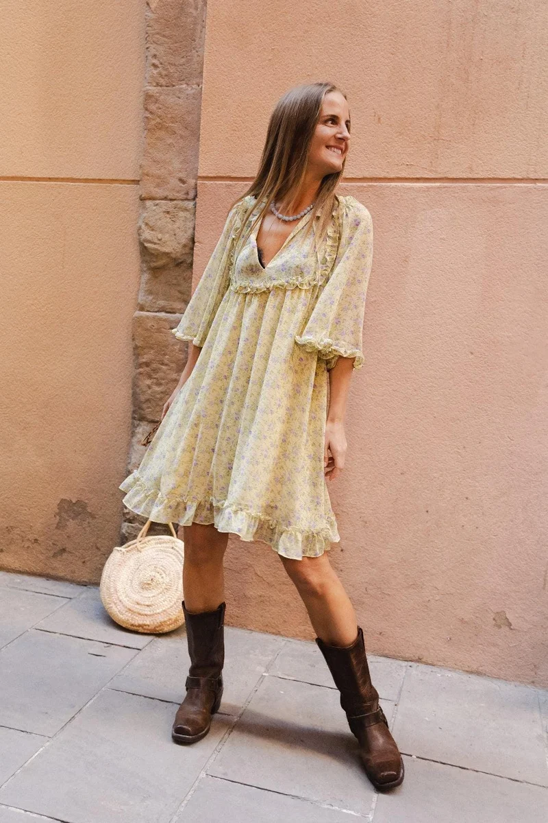Molly&My x Julie Elsebeth - Linea Dress - Yellow Printing