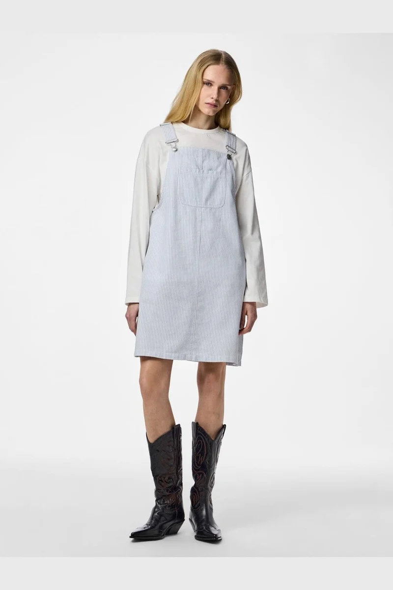Pieces - Pcallo Dungaree Dress Fsy - 5105505 Cashmere Blue Cloud Dancer