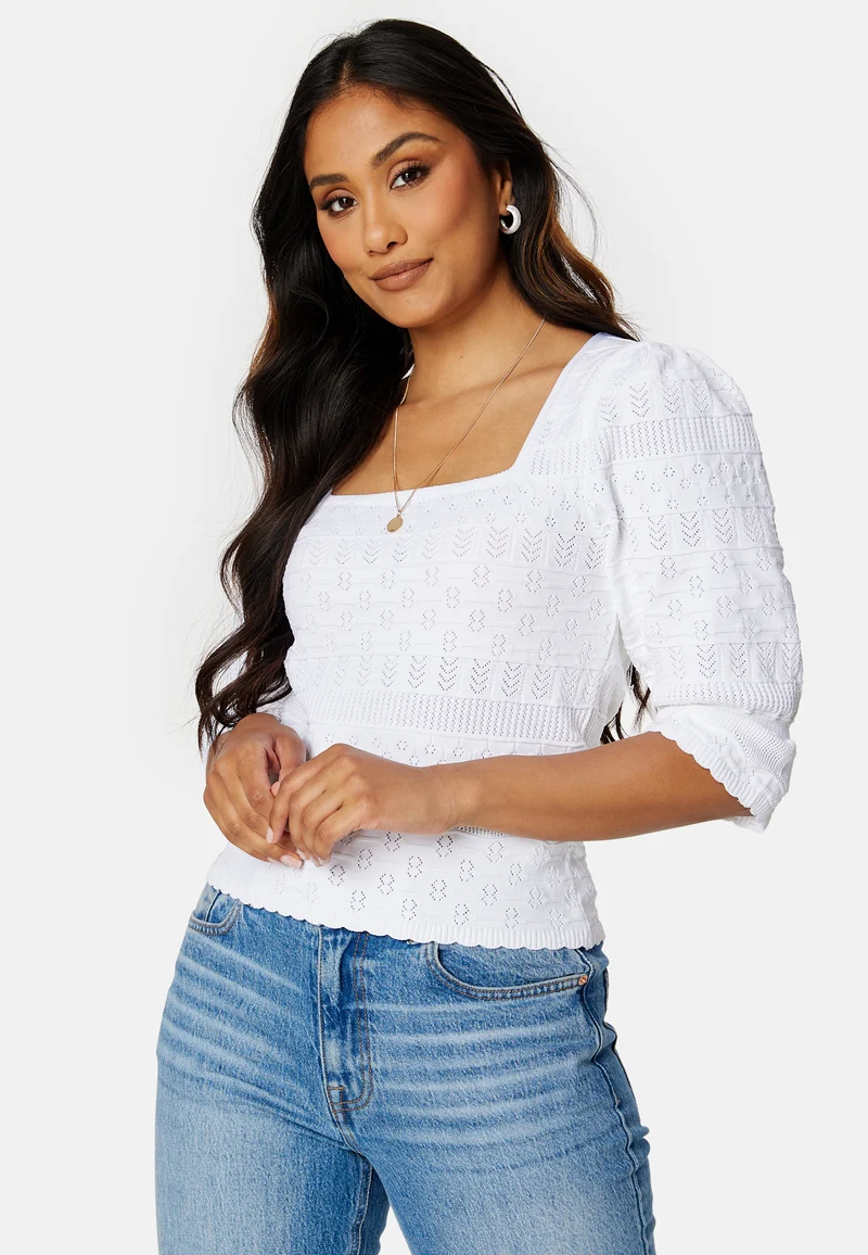 Sandy 2/4 Square Neck Knit