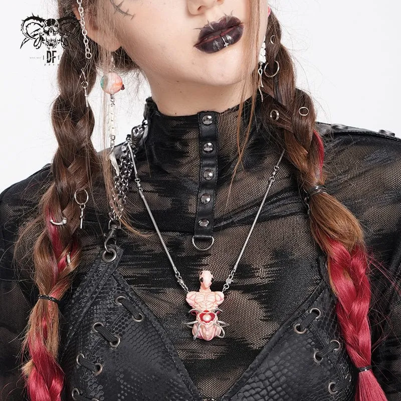 Damhalsband med Weirdcore Alien Mekaniska Element, Rosa