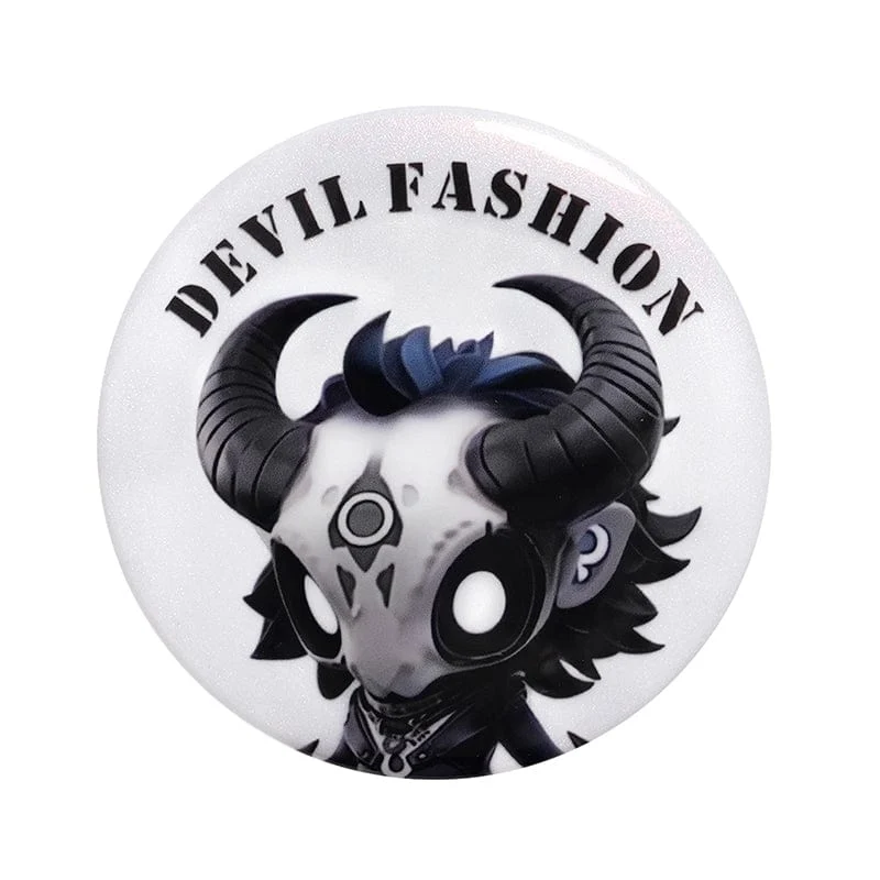 Devil Fashion Hitt Mönster Brosch Badge