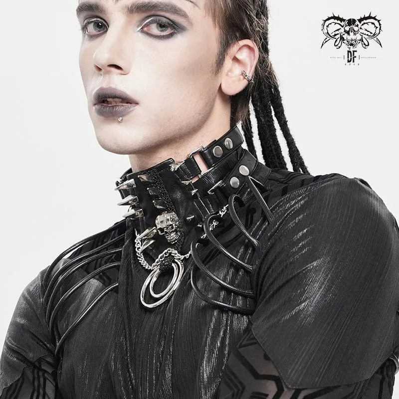 Herr Punk Rivet Skull Layered Choker