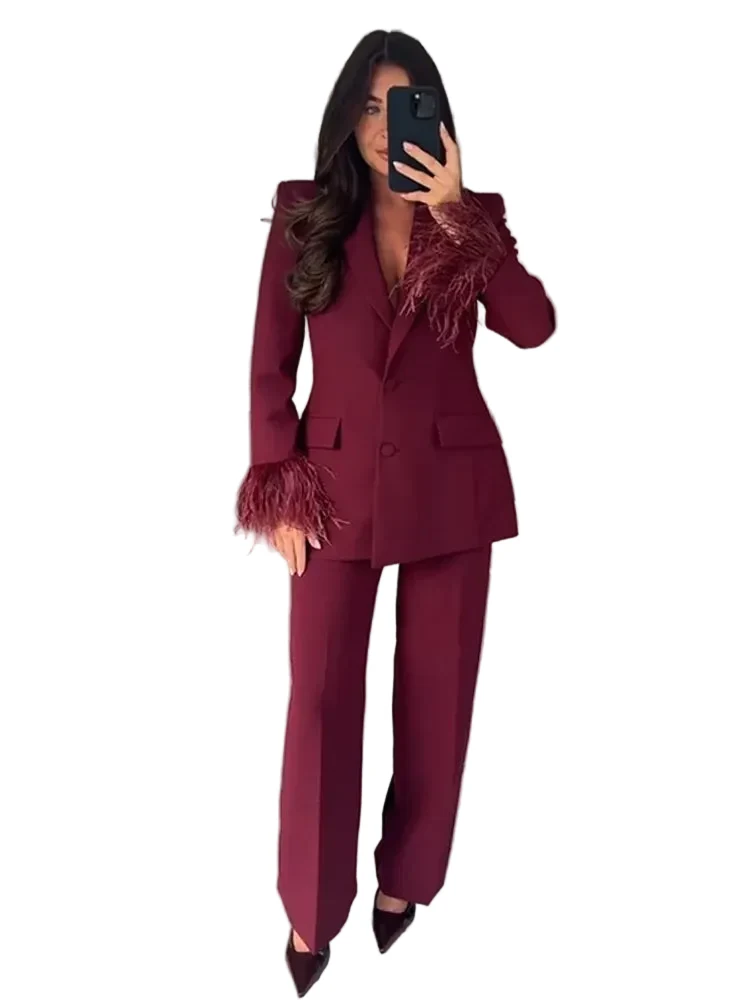 Dam Blazer Set med Breda Ben
