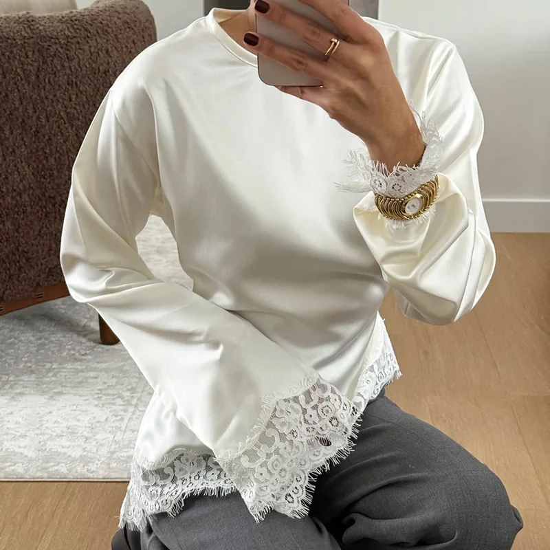 Kvinnors Blus med Flared Ärmar