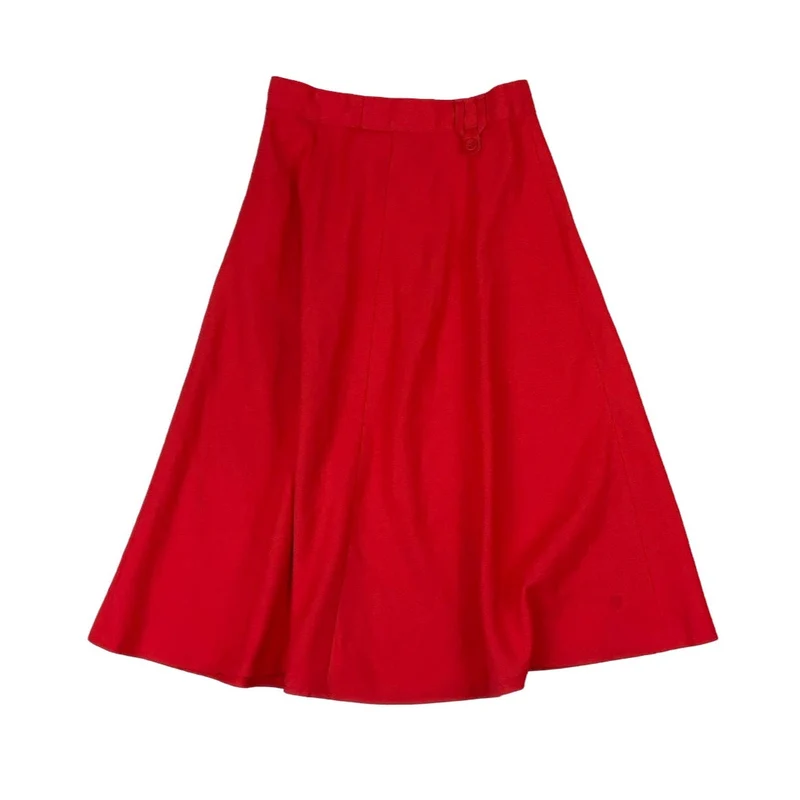 Vintage 70s ‘Trivera’ Red Swing Midi Skirt XS 4