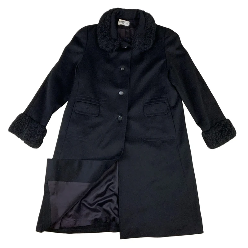 Vintage Womens Images USA Faux Fur Trim Wool Coat 18