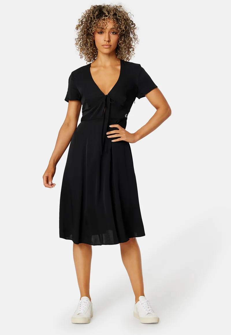 Short Sleeve Seaming Day Dress