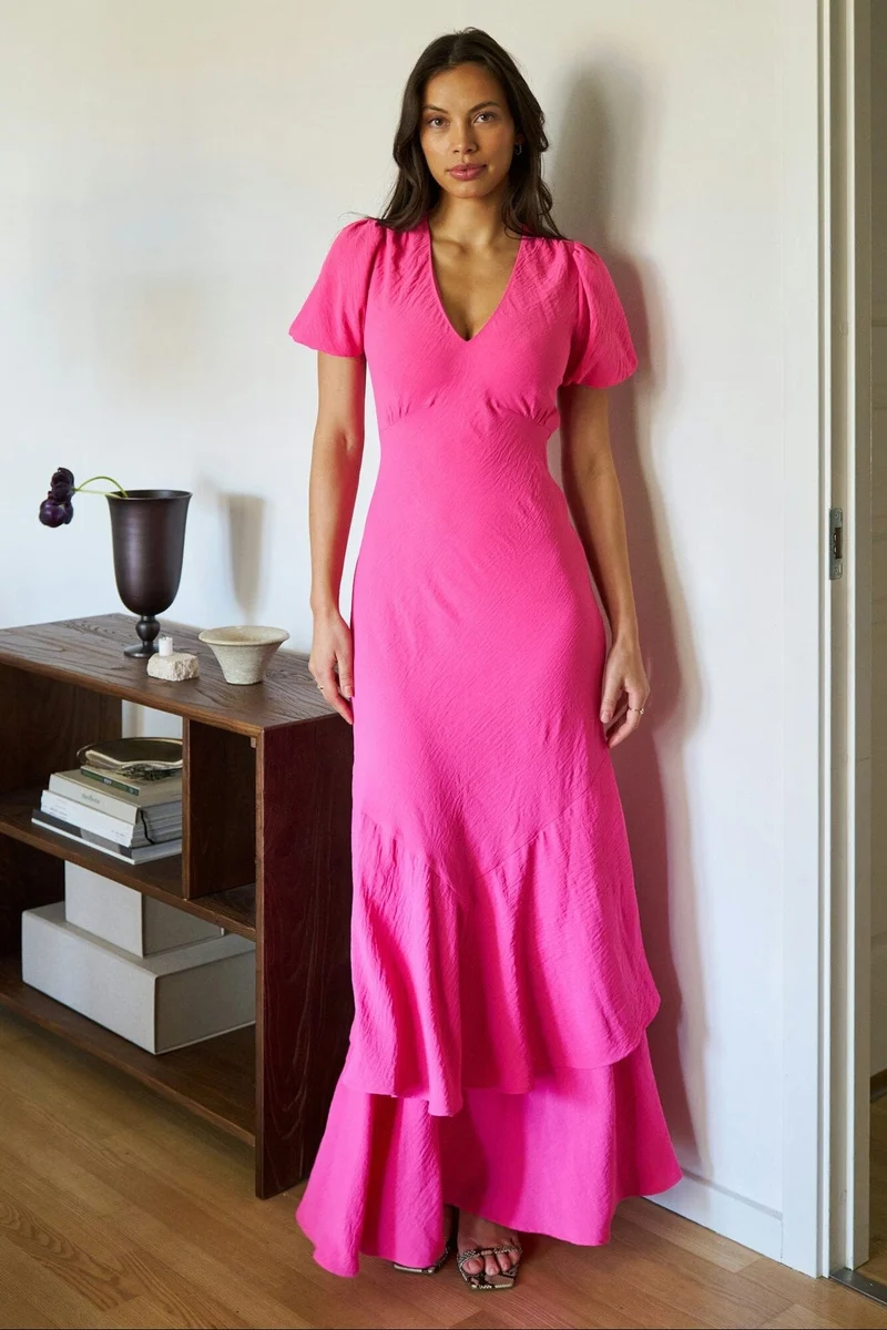 Neo Noir - Dariah Structure Solid Dress 168970 - 170 - Pink