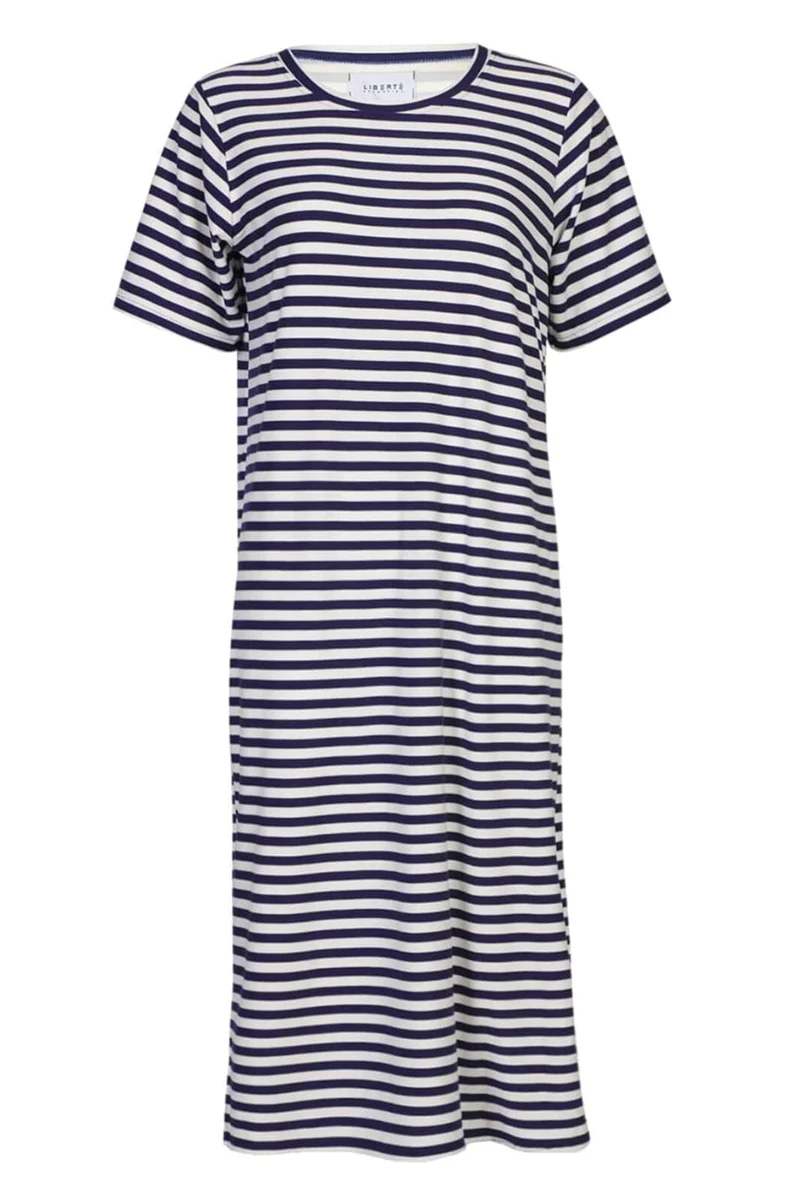Liberte - Alma-Tshirt-Dress 9562 - Blue Creme Stripe