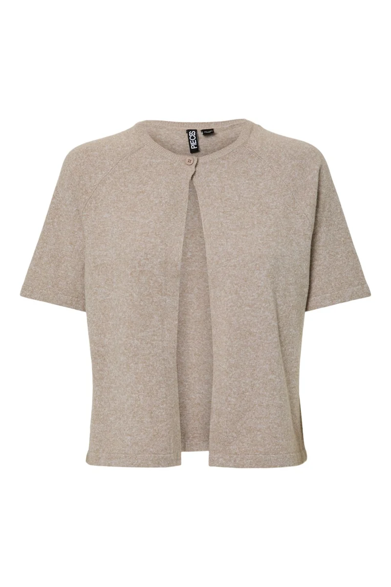 Pieces - Pcbree Ss O-Neck Knit Cardigan - 4790739 Crockery Melange