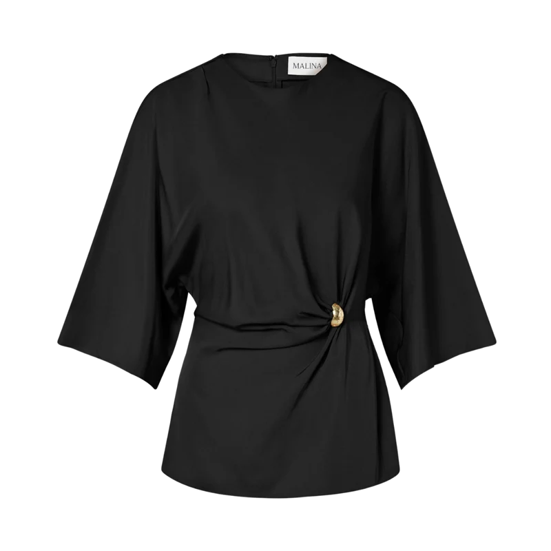 Zilla Brooch Detailed Blouse - Black