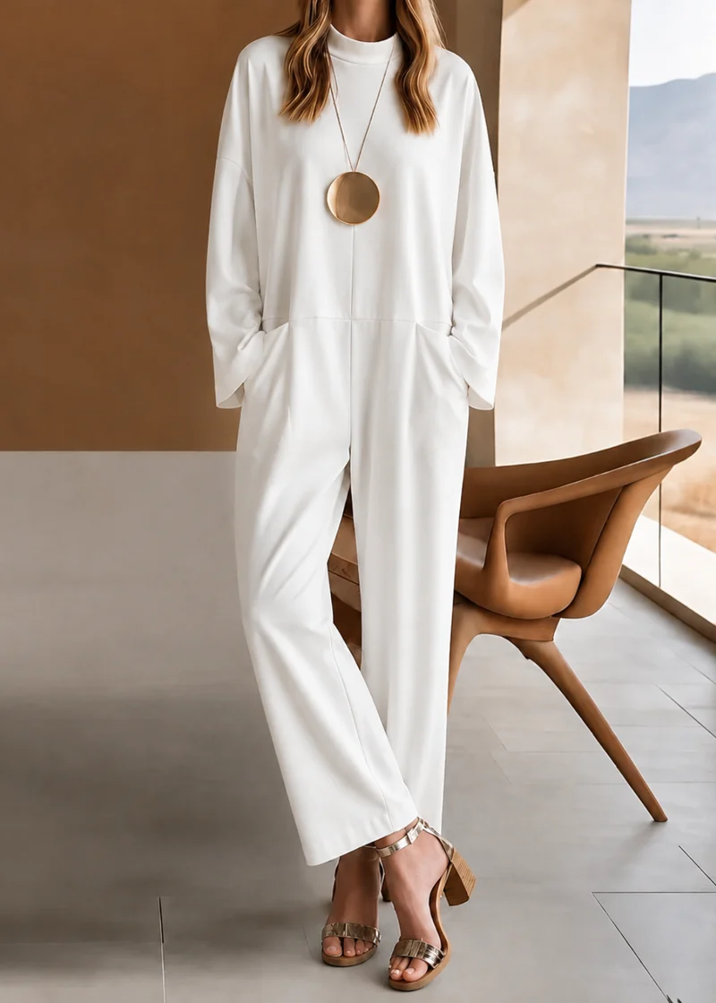 Grace | Kvinnors Vida Byxor Jumpsuit Lång Ärmar Crew Neck