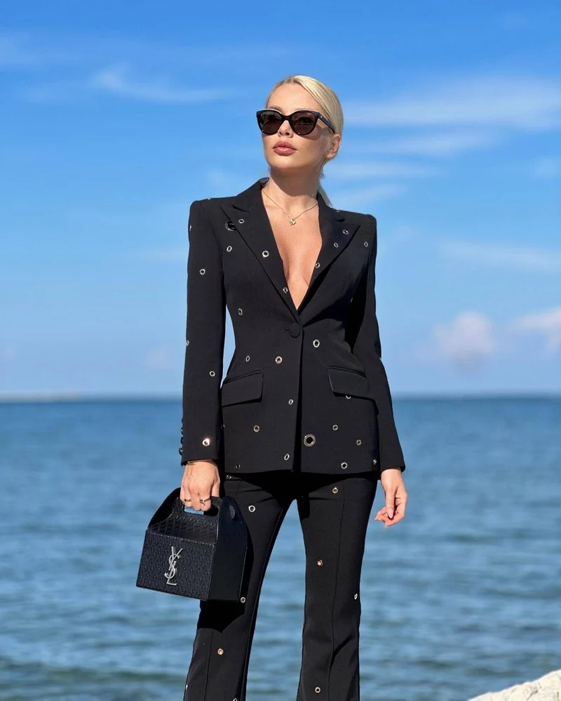 Zeina Black Two-Piece Set