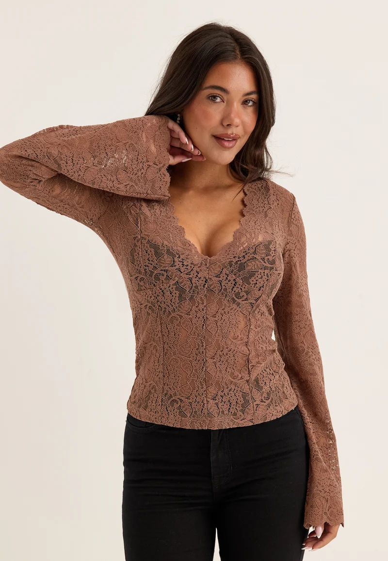 Long Sleeve Lace Top