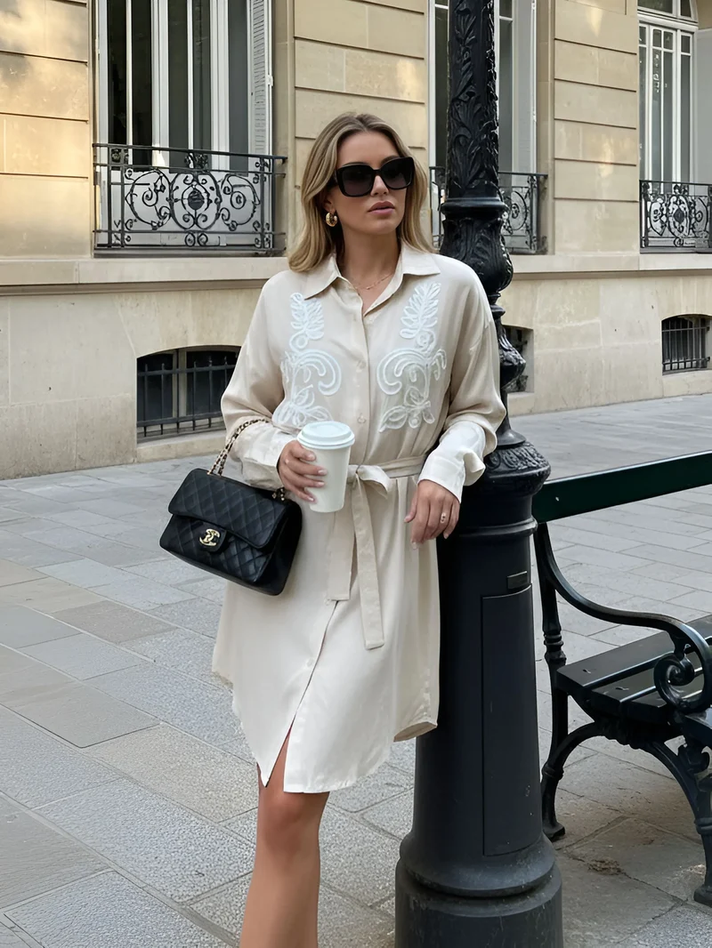 Skjortklänning Jane beige