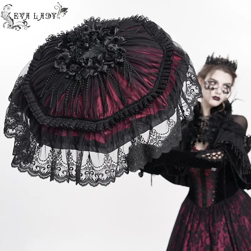 Gothic Floral Spets Paraply för kvinnor