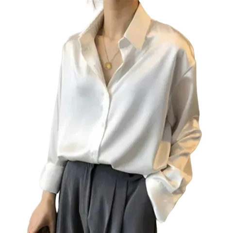 Kvinnors Sidenblus Chic