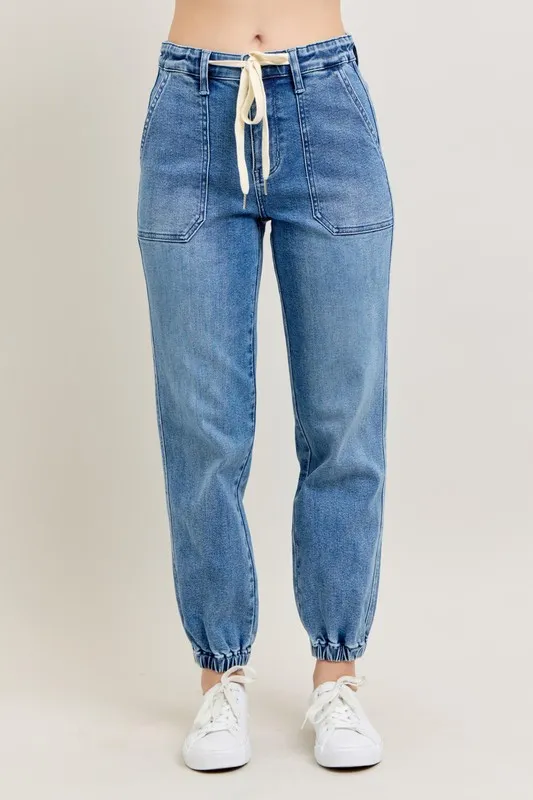 Judy Blue Full Size High Waist Denim Jogger Plus Size