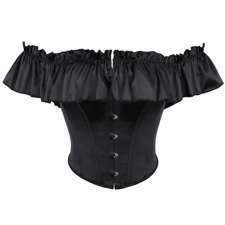 Gotisk korsett med off-shoulder-mönster och volanger för kvinnor, överbyst