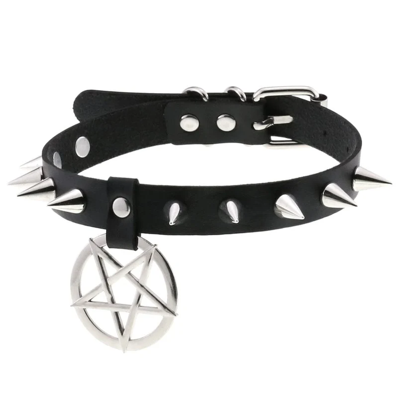 Punk Star-halsband med nitar för kvinnor