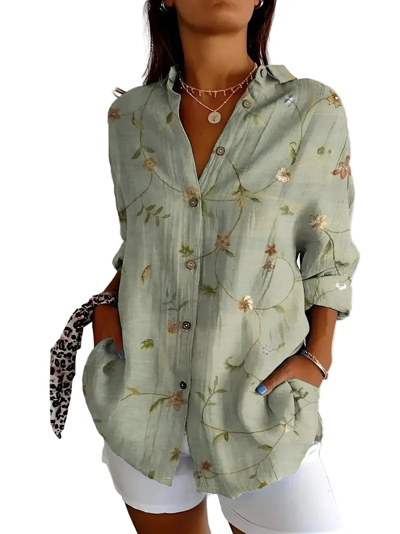 Kvinnors Blus med Unika Tryck Lekfull Design