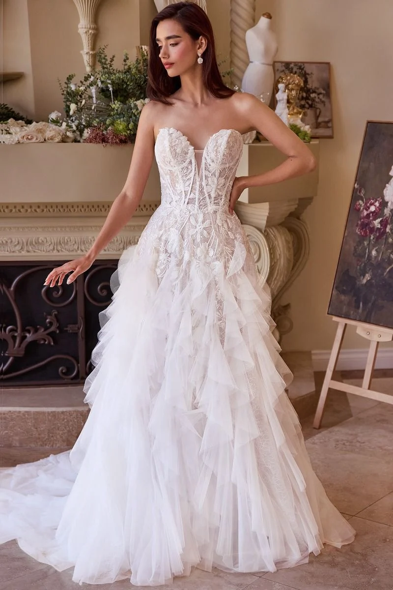 Axelbandslös Sweetheart Neckline Brudklänning från Andrea & Leo Couture - WL016