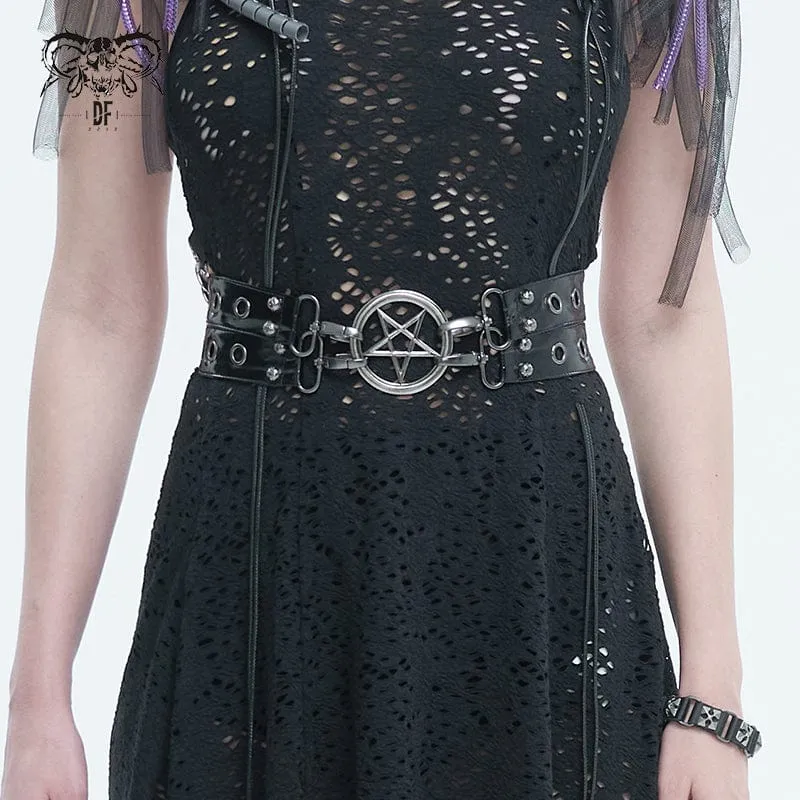 Gothic Star dubbellagers konstläderbälte för kvinnor
