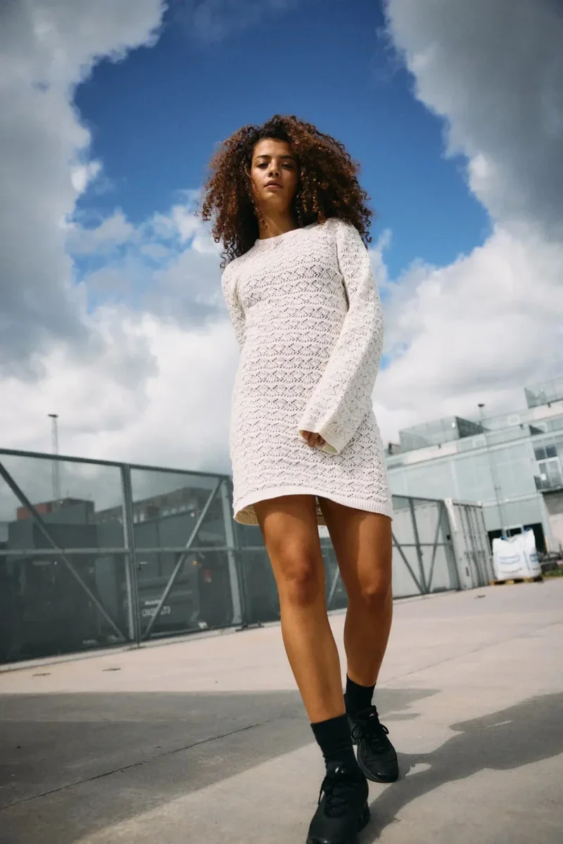 Noisy May - Nmlaika L/S Flared Sleeve Knit Dress Fwd - 4946474 Birch